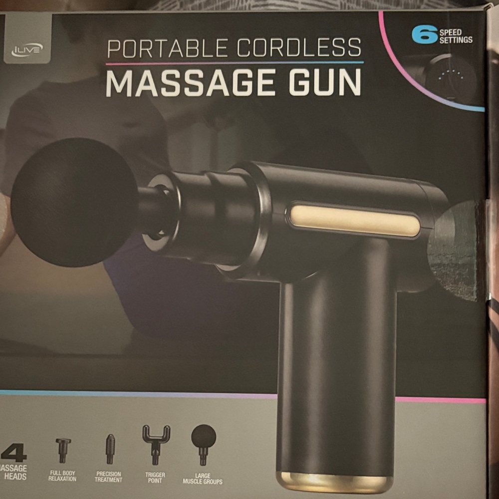 Black Portable Cordless Massage Gun